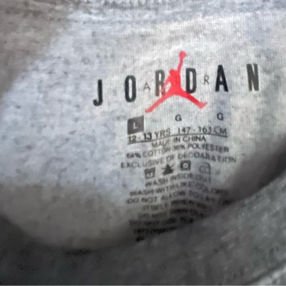 Two Jordan Kids Short Sleeve Tees - Blue and Gray - Picture 3 of 5